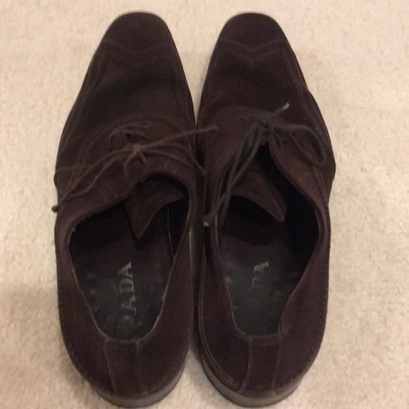 Men’s chocolate suede Prada loafers 8.5 - Picture 6 of 8